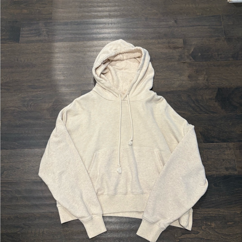 Aerie Cream Cropped Hoodie